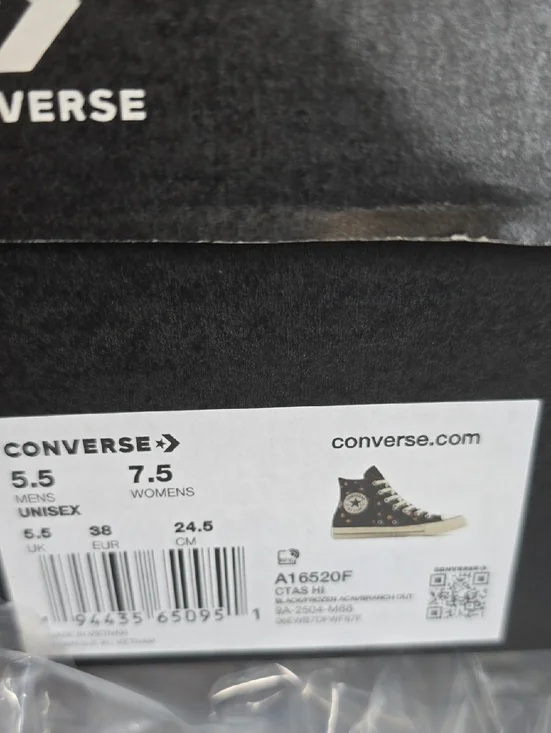 Converse Chuck Taylor All Star Floral High Top Black Women’s 7.5 Men’s 5.5 NWT - Picture 8 of 8